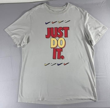Nike The Nike Tee Men's L Gray Graphic Logo T-Shirt Short Sleeve Cotton