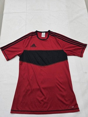 Adidas Men's Red Striped Short Sleeve Crewneck T-Shirt Regular Thailand