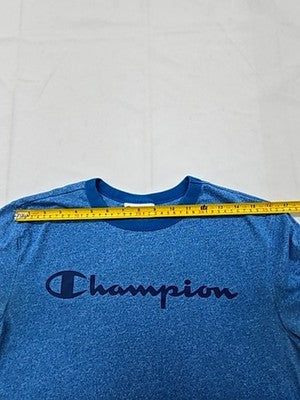 Champion Men's Blue M Short Sleeve Crew Neck Logo T-Shirt