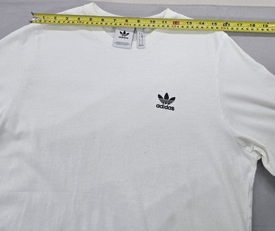 Adidas Men's White Trefoil T-Shirt M Cotton Crewneck