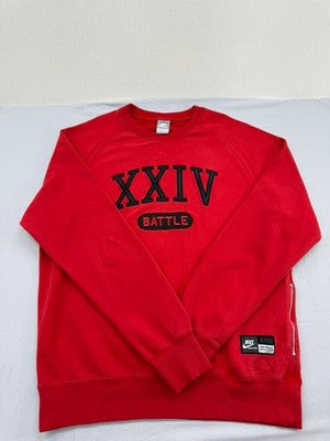 Nike Kobe Bryant Red Crewneck Sweatshirt Men's L Fleece Long Sleeve