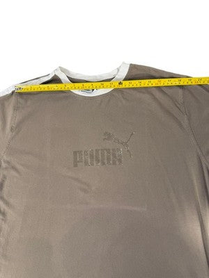 Puma Men's XXL Brown Short Sleeve Crew Neck Ribbed Tee with Logo