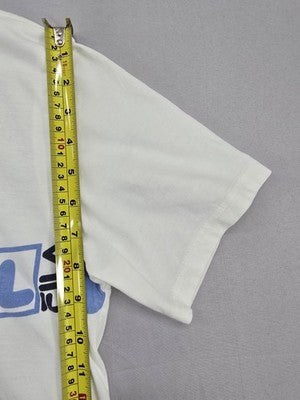 Fila Men's White Logo Cotton T-Shirt Sz M Short Sleeve