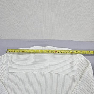 G-Star White Crewneck Ribbed Knit Sweater XL 100% Cotton