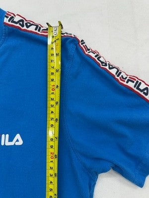 Fila Blue Stripe Cotton T-Shirt S Short Sleeve Crewneck Logo