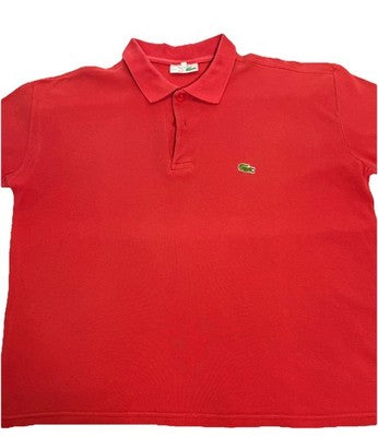 Chemise Lacoste Red 2 Button Polo Shirt Crocodile Logo Men's XL Free Shipping
