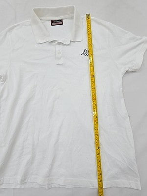 Kappa Men's White Polo XXL Short Sleeve 100% Cotton Embroidered Logo