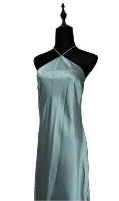 NWT Zara Satin Slip With Spaghetti Straps Midi Dress Blue Gray Size Usa Small