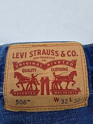 Levi's 505 Men's 32x30 Med Blue Straight Jeans 100% Cotton