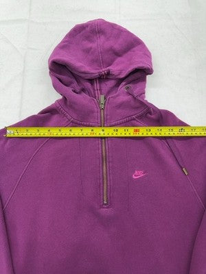 Nike Full Zip Fleece Hoodie L Purple Organic Cotton Sportswear GB42144
