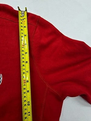 Nautica Men's M Red Quarter Zip Fleece Pullover Mock Neck