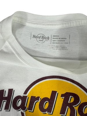 Hard Rock Cafe Rome Skyline Women's Small White T-Shirt Vintage
