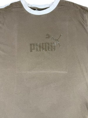 Puma Men's XXL Brown Short Sleeve Crew Neck Ribbed Tee with Logo