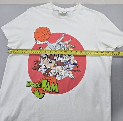 Primark Men's Space Jam Looney Tunes White Cotton M Short Sleeve T-Shirt