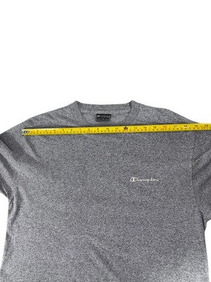Champion Men's Heather Gray L Short Sleeve Crew T-Shirt Embroidered Logo