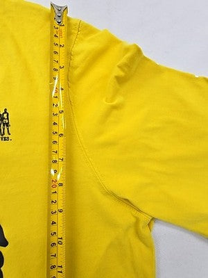Puma Yellow Printed Fleece Sweatshirt XL Long Sleeve Men Crewneck