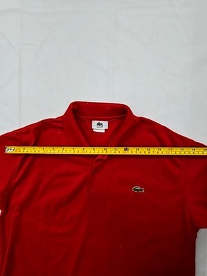 Lacoste Red Cotton Polo Shirt Men Short Sleeve Size 5 France