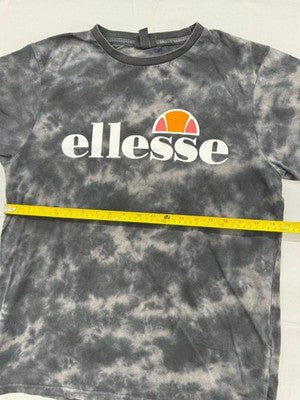 Ellesse Black Tie Dye Women's T-Shirt UK 12 Short Sleeve Logo