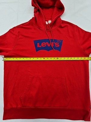 Levi's Red Hoodie Men's XL Cotton Blend Pullover Relaxed Fit