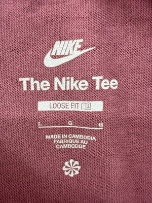 Nike The Nike Tee Men's L Light Mauve Cotton Short Sleeve Loose Fit