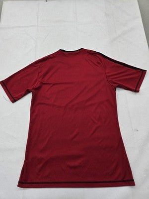 Adidas Men's Red Striped Short Sleeve Crewneck T-Shirt Regular Thailand