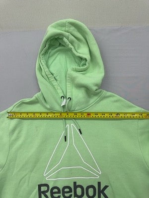 Reebok Green Fleece Pullover Hoodie XL Logo Long Sleeve