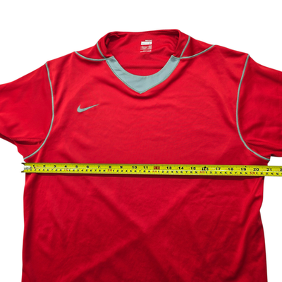Nike Men's Red V-Neck Jersey L Short Sleeve Mesh