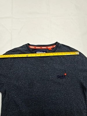 Superdry Men's Small Midnight Marl Short Sleeve Crew Neck Cotton T-Shirt