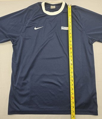 Nike Crew Neck Short Sleeve T-Shirt Men's Size L Navy White Trim