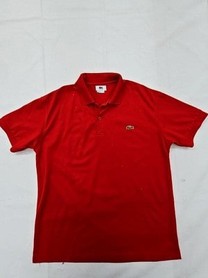 Lacoste Red Cotton Polo Shirt Men Short Sleeve Size 5 France