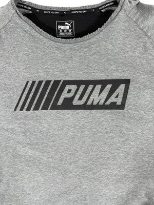 Puma Active Gray Black Color Block Athletic T-Shirt XXL