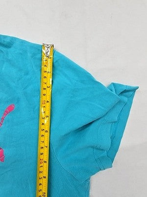 PUMA Men's L Turquoise Barcode Short Sleeve Sportlifestyle T-Shirt