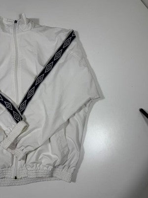 Umbro White Track Jacket XL Full Zip Polyester Sports