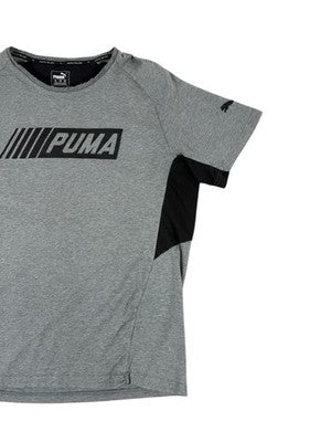 Puma Active Gray Black Color Block Athletic T-Shirt XXL