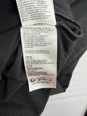 Puma Forever Better Black Track Jacket M Zip-Up White Stripe Polyester