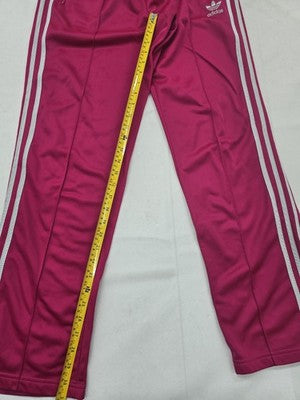 Adidas Magenta Striped Track Pants Unisex Loose Fit Drawcord