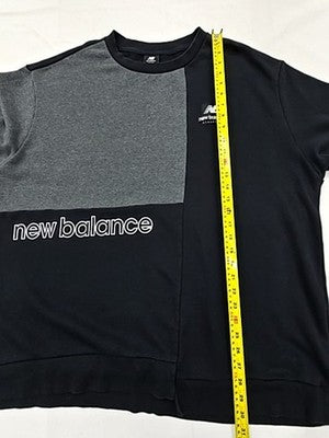 New Balance Men's Color Block Crewneck Sweatshirt XL Gray Black