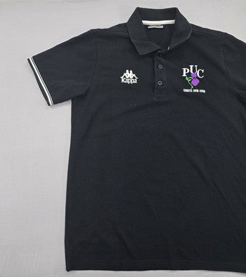 Kappa Black Cotton Polo Shirt Men's M Short Sleeve Embroidered Logo