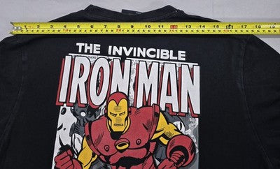 Marvel Iron Man Invincible T-Shirt Men L Black Cotton Short Sleeve