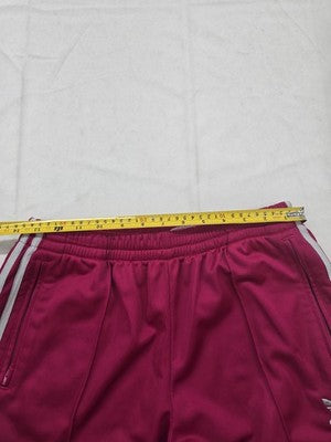 Adidas Magenta Striped Track Pants Unisex Loose Fit Drawcord