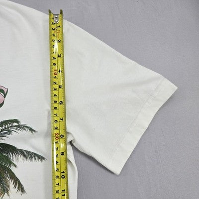 Unisex Jungle Graphic Tee White Cotton Short Sleeve Crewneck Regular