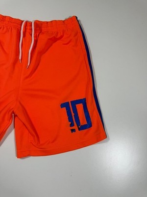 Adidas Orange Soccer Shorts M Elastic Waist Drawstring Polyester Thailand
