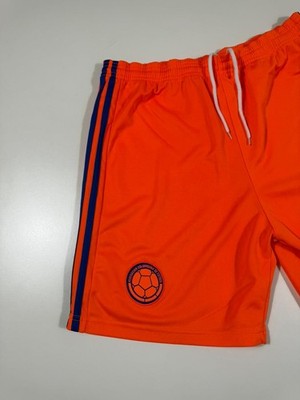 Adidas Orange Soccer Shorts M Elastic Waist Drawstring Polyester Thailand