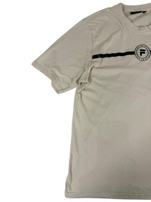 Fila Men's Beige XXL Cotton Short Sleeve Crewneck Logo T-Shirt