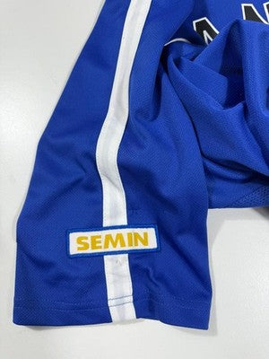 Just B Blue Mesh Football Jersey Tee XXL Polyester V Neck Raglan Pullover