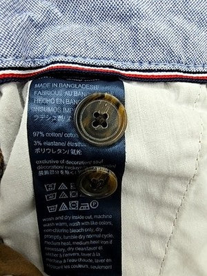 Tommy Hilfiger Men's Khaki Cotton Chino Shorts Regular Fit Flat Front
