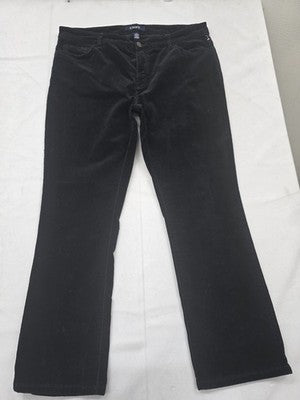 Chaps Madden Straight Corduroy Pants Black Petite 14P Slimming