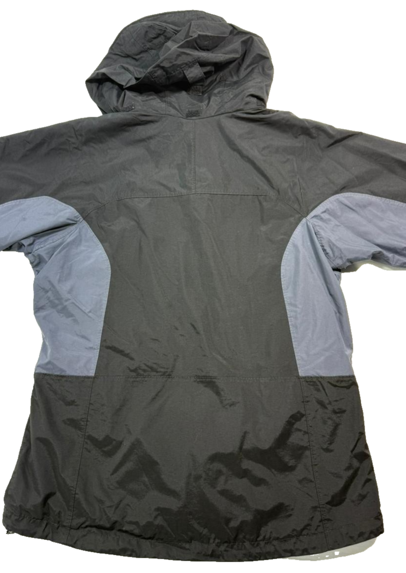 Columbia Women's Black Gray Convertible Rain Shell Jacket Hooded Bugaboo Size M
