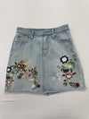 Stradivarius Women's Blue Shorts – Size 36, Embroidered