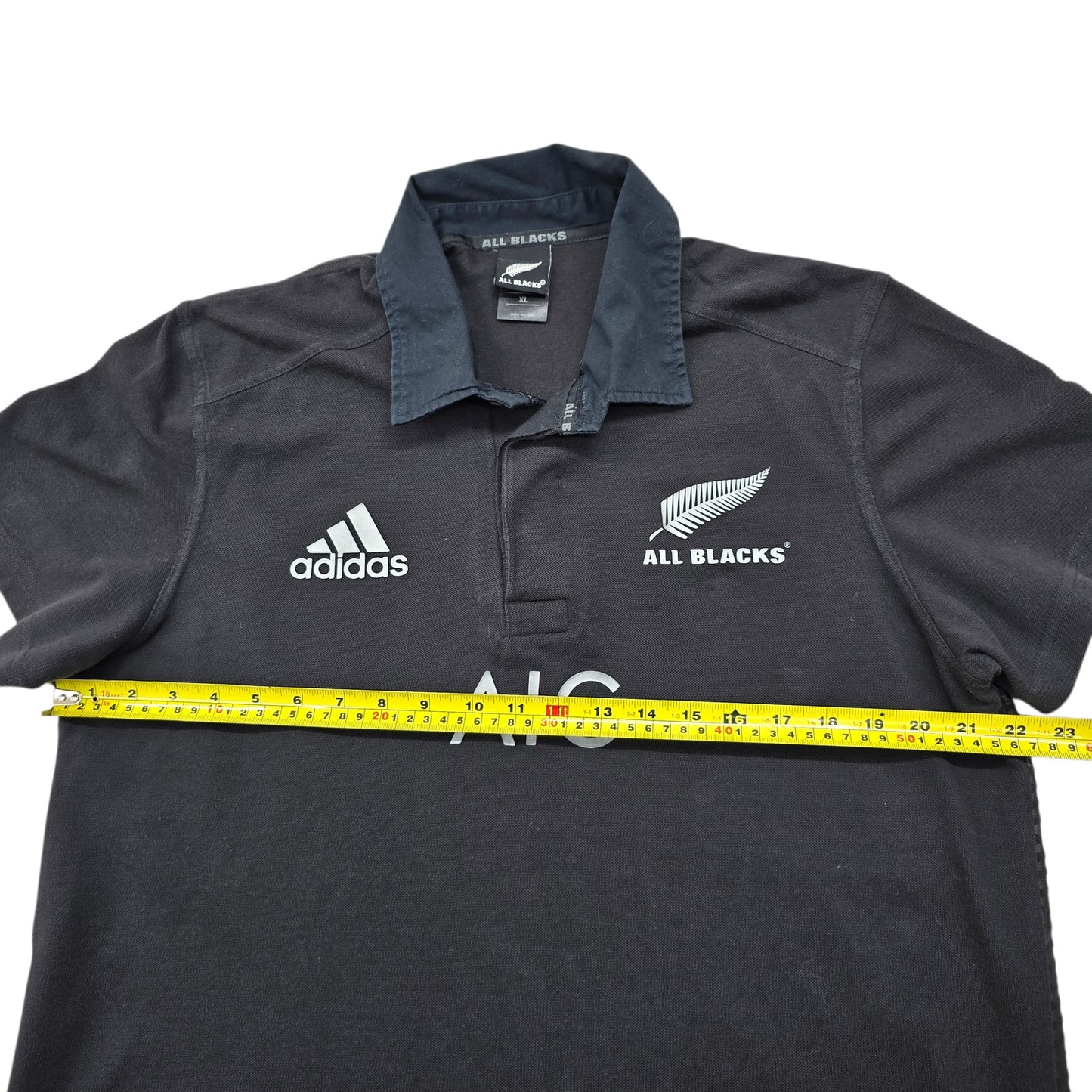 Adidas Men's Black All Blacks Rugby Polo XL Striped